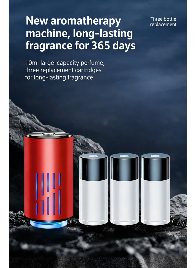 AI intelligent car aromatherapy diffuser, featuring a breathing ambient light, smart sensing function, three-level spray control, and an aluminum alloy body for long-lasting fragrance. (Red) - Image 3